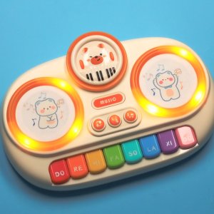 Pianinko organki interaktywne dla dzieci edukacyjne beżowe Kik Sp. z o. o. Sp. k. 11