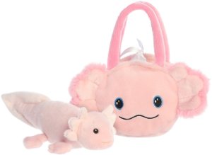 AURORA Fancy Pals plush toy axolotl in a bag, 20 cm 1