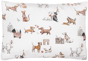 Pościel z bawełny satynowej 100x135cm - Paryskie Pieski 2