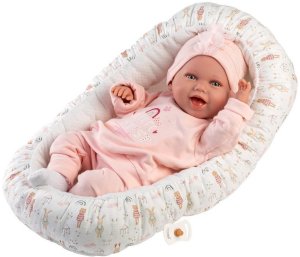 Llorens 74122 Lalka bobas śmiejąca się Mimi 42 cm z kokonem 2