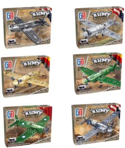 Zestaw Klocki Konstrukcyjne Myśliwiec Samolot Wojskowy Napęd LEAN TOYS 3