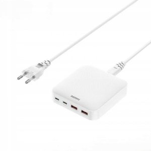 ŁAD SIEC PODRÓŻNA REMAX DONGFENG 65W RP-U183 GaN PD QC 2xUSB-C/2xUSB WHITE 1