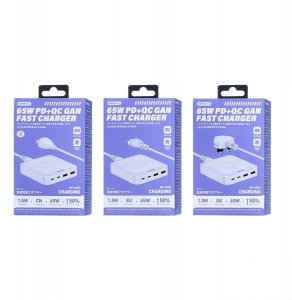 ŁAD SIEC PODRÓŻNA REMAX DONGFENG 65W RP-U183 GaN PD QC 2xUSB-C/2xUSB WHITE 2