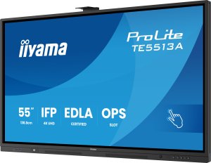 iiyama TE5513A-B1AG signage display Interaktywny płaski panel 138,7 cm (54.6") Wi-Fi 450 cd/m² 4K Ultra HD Czarny Ekran dotykowy Procesor wbudowany Android 18/7 7