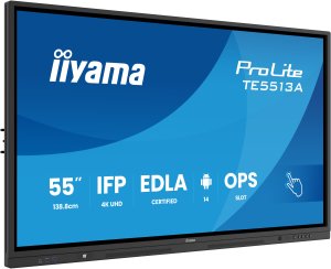 iiyama TE6513A-B1AG signage display Interaktywny płaski panel 163,8 cm (64.5") Wi-Fi 450 cd/m² 4K Ultra HD Czarny Ekran dotykowy Procesor wbudowany Android 18/7 3