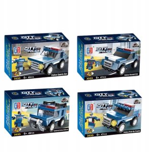 Zestaw Klocki Konstrukcyjne Policja Pojazdy Napęd Frykcyjny 3