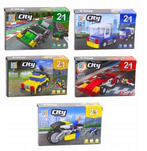 Zestaw Kreatywny Klocki Konstrukcyjne Pojazdy Miejskie 2w1 3