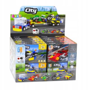 Zestaw Kreatywny Klocki Konstrukcyjne Pojazdy Miejskie 2w1 4