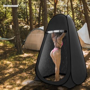 Namiot plażowy przebieralnia turystyczna przenośna toaleta kemping Heckermann Czarna 150cm 5