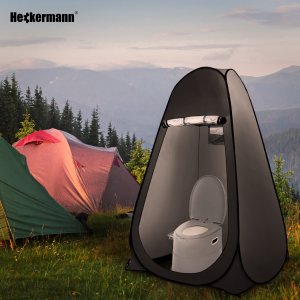 Namiot plażowy przebieralnia turystyczna przenośna toaleta kemping Heckermann Czarna 150cm 8