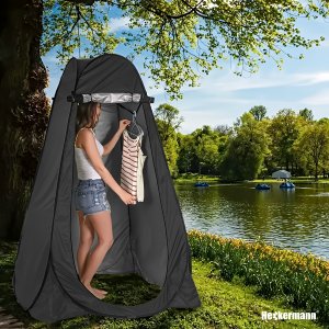 Heckermann Namiot plażowy przebieralnia turystyczna przenośna toaleta kemping Czarna 120cm 7