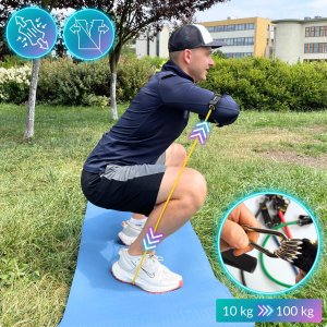 Revity Gumy do ćwiczeń oporowe Workout Bands Pro 5 szt. 10-100 kg + Akcesoria 6 szt. 3