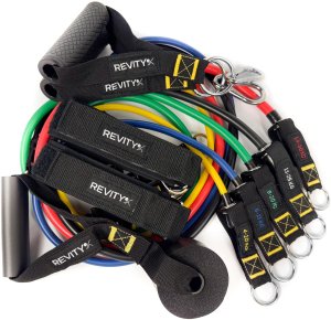 Revity Gumy do ćwiczeń oporowe Workout Bands Pro 5 szt. 10-100 kg + Akcesoria 6 szt. 12