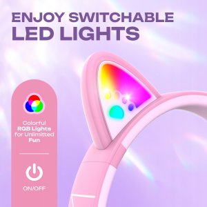 Słuchawki PowerLocus Bobo Cat Ears Kids różowe 2