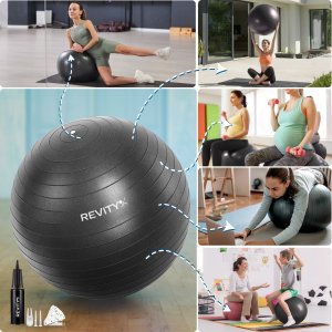 Revity Piłka gimnastyczna do ćwiczeń rehabilitacyjna do treningu fitness 65 cm 2