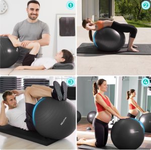 Revity Piłka gimnastyczna do ćwiczeń rehabilitacyjna do treningu fitness 65 cm 3