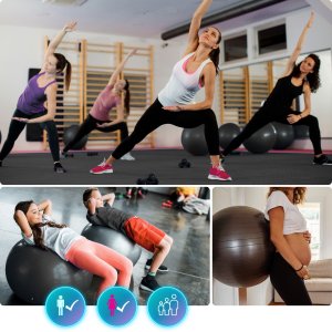 Revity Piłka gimnastyczna do ćwiczeń rehabilitacyjna do treningu fitness 65 cm 6