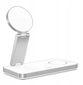 Ładowarka bezprzewodowa 3w1 Tech-Protect QI15W-A47 3in1 Magnetic MagSafe Wireless Charger White 3