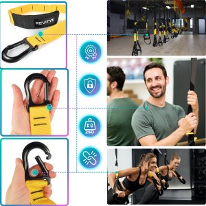 Taśmy do ćwiczeń TRX Revity Gravity Tainer podwieszane pasy treningowe z akcesoriami 4