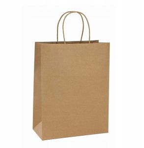BSTech Torba Papierowa z rączką brązowa 250x120x330 25 szt 120 gsm 1