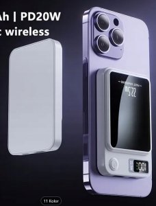 SZYBKI BEZPRZEWODOWY POWER BANK MagSafe INDUKCYJNY 10000mAh 22,5W USB-C PD 12