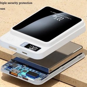 SZYBKI BEZPRZEWODOWY POWER BANK MagSafe INDUKCYJNY 10000mAh 22,5W USB-C PD 2