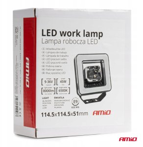 Lampa robocza szperacz led awl57 45w 6500k 8000lm 12v 24v amio-04198 5