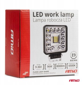 Lampa robocza szperacz led awl61 96w 6500k 8000lm 12v 24v amio-04202 9