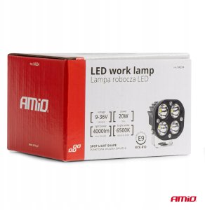Lampa robocza szperacz led awl63 20w 6500k 4000lm 12v 24v amio-04204 10
