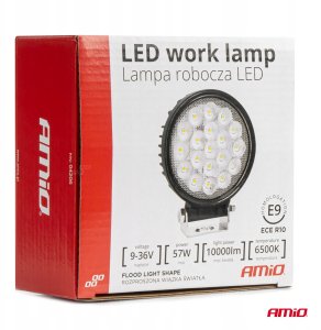 Lampa robocza szperacz led awl65 57w 6500k 10000lm 12v 24v amio-04206 8