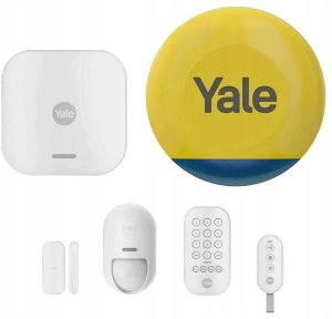 Yale Zestaw startowy inteligentnego alarmu 6 elementów - Centralka, Syrena, Klawiatura, Pilot, Czujnik ruchu, Czujnik okno/drzwi 3