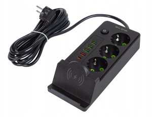 Blow 98-237# Przedłużacz sieciowy ps-350u 3-gniazda 4xusb+usb-pd 3m czarny 3x1mm 2