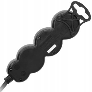 Przedłużacz 3x2P+Z,1,4m, 3x1mm?, czarny 3