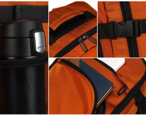 Plecak podróżny Peterson PTN PP-TOK3-D pomarańczowy 14