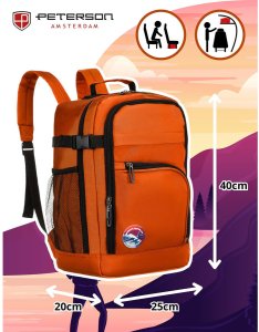 Plecak podróżny Peterson PTN PP-TOK3-D pomarańczowy 3