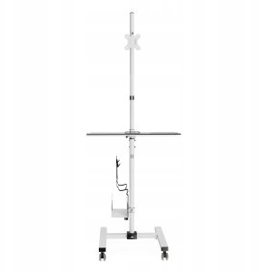 MACLEAN WÓZEK STAND PROFESJONALNY, MOBILNE STANOWISKO KOMPUTEROWE NA KÓŁKACH, MAX 17"-32", MAX 20KG MC-793 W 2