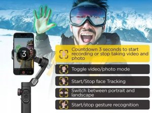 Gimbal Stabilizator 3-osie Śledzenie AI Gesty na Telefon / AOCHUAN SMART XE 6