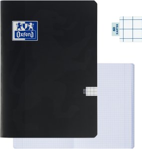 Zeszyt A5 60 kartek w kratkę z marginesem 99,4m anti-scratch czarny OXFORD 1