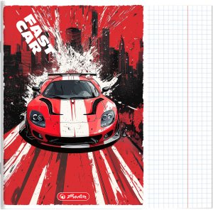Zeszyt A5 16 kartek w kratkę z marginesem 70g/m2 Fast Car HERLITZ 1