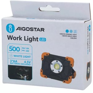 Reflektor 500 lm LED na 3 baterie AA przenośna lampa robocza o mocy 5W 5