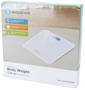 Waga łazienkowa do 180kg ze szklaną taflą 28x28cm i wyświetlaczem 4