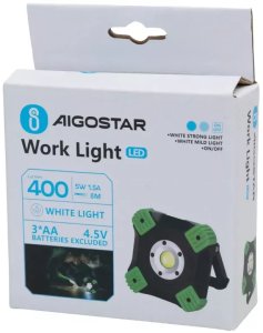 Reflektor 400 lm LED na 3 baterie AA przenośna lampa robocza o mocy 5W 5