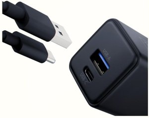 Ładowarka sieciowa 3MK Hyper GaN Charger 20W 1xUSB-A 1XUSB-C PD QC4+ czarny 9