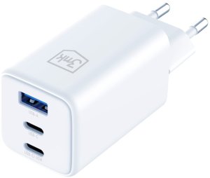 Ładowarka sieciowa 3MK Hyper GaN Charger 65W 1xUSB-A 2xUSB-C PD QC4+ biały 2