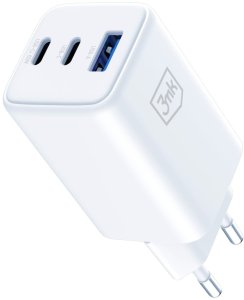 Ładowarka sieciowa 3MK Hyper GaN Charger 65W 1xUSB-A 2xUSB-C PD QC4+ biały 4