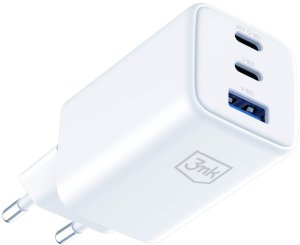 Ładowarka sieciowa 3MK Hyper GaN Charger 65W 1xUSB-A 2xUSB-C PD QC4+ biały 5
