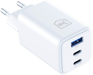 Ładowarka sieciowa 3MK Hyper GaN Charger 65W 1xUSB-A 2xUSB-C PD QC4+ biały 7