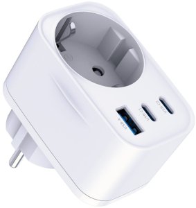Adapter sieciowy 3MK Hyper Comfort       Charger 30W 1xUSB-A 2xUSB-C 1xSchuko PD QC3.0 biały 5