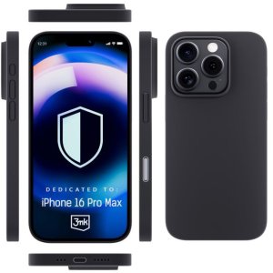 3MK Etui Hardy Silicone Case Graphite do Apple iPhone 16 Pro Max 2