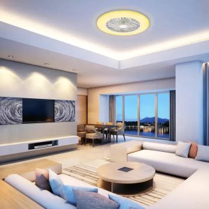 Wentylator z oświetleniem 49cm fan18W+40W CCT ze zdalnym sterowaniem 4